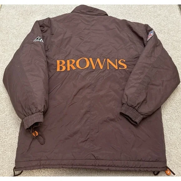 VTG 90s Cleveland Browns NFL Pro Line Apex One Parka Coat Jacket Full Zip XL - Picture 2 of 8